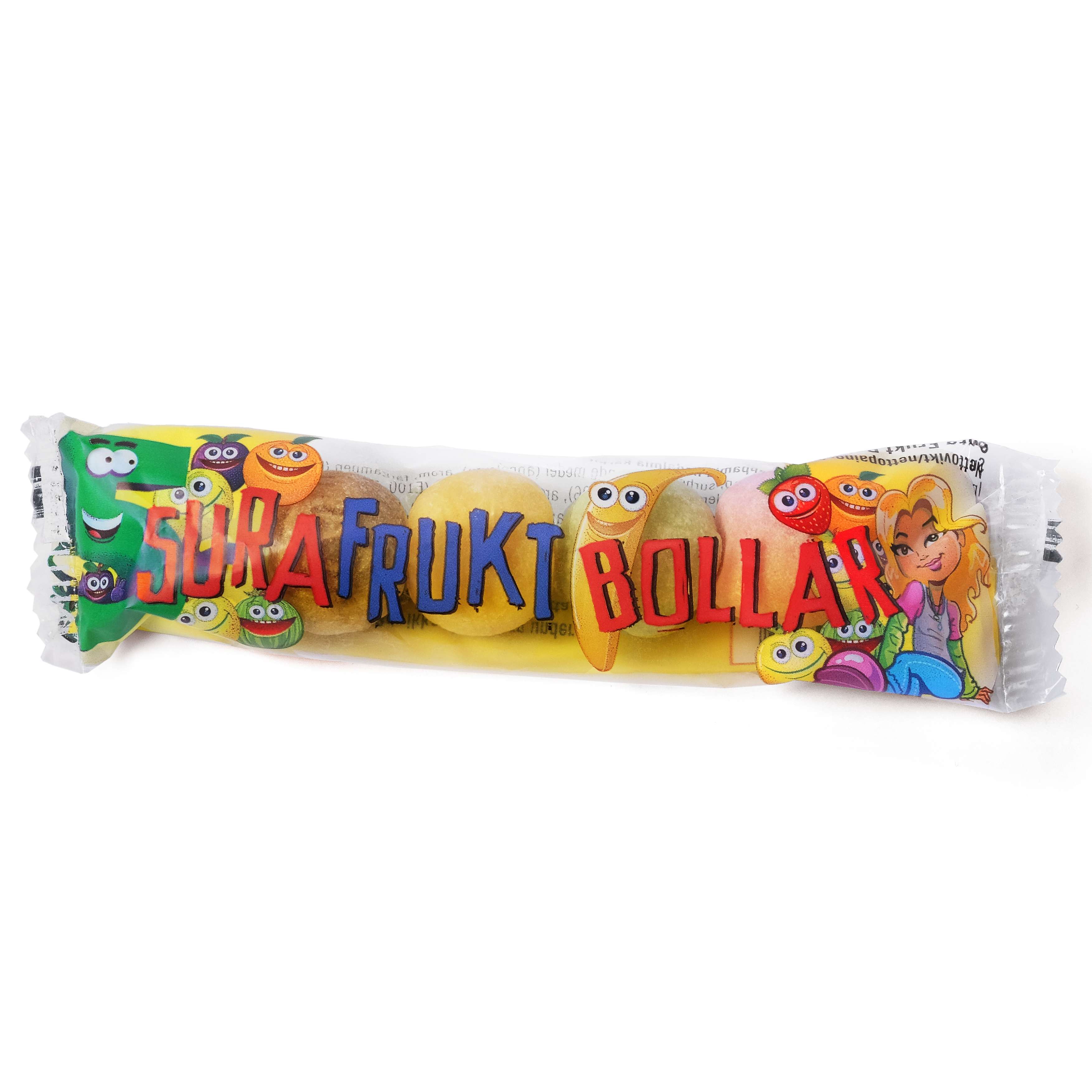 Syrlige frugtkugler 5-pak (stykvis)