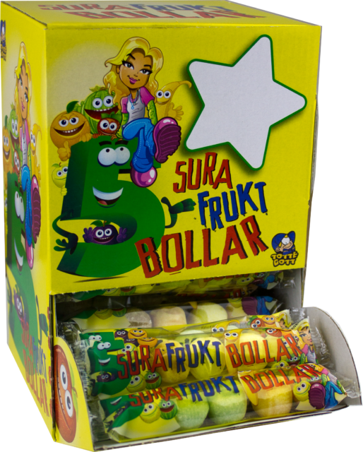 Syrlige frugtkugler 5-pak (stykvis)