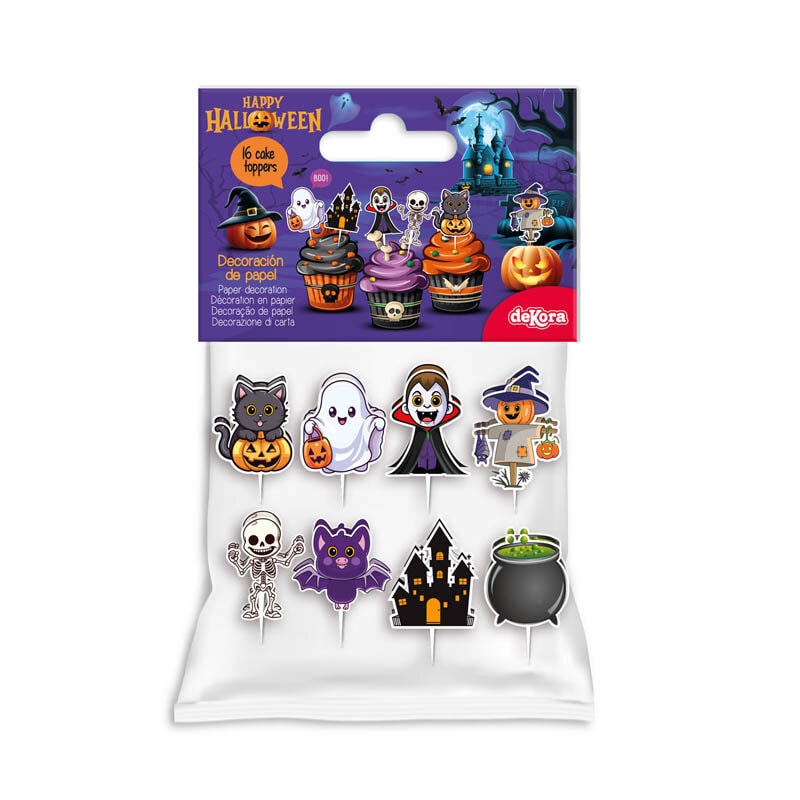Halloween Caketoppers 16 stk