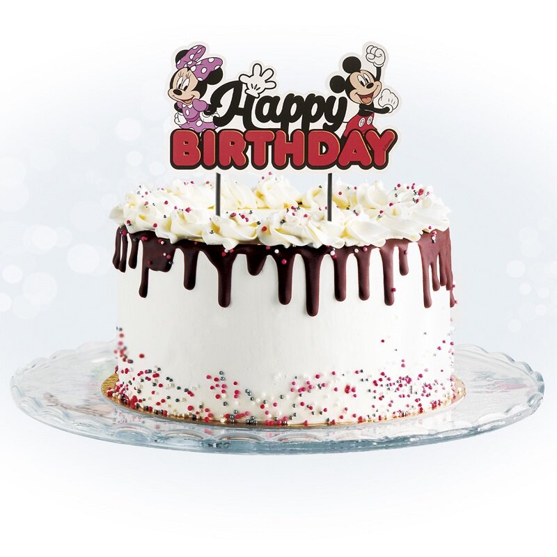 Mickey og Minnie Cake Topper Happy Birthday