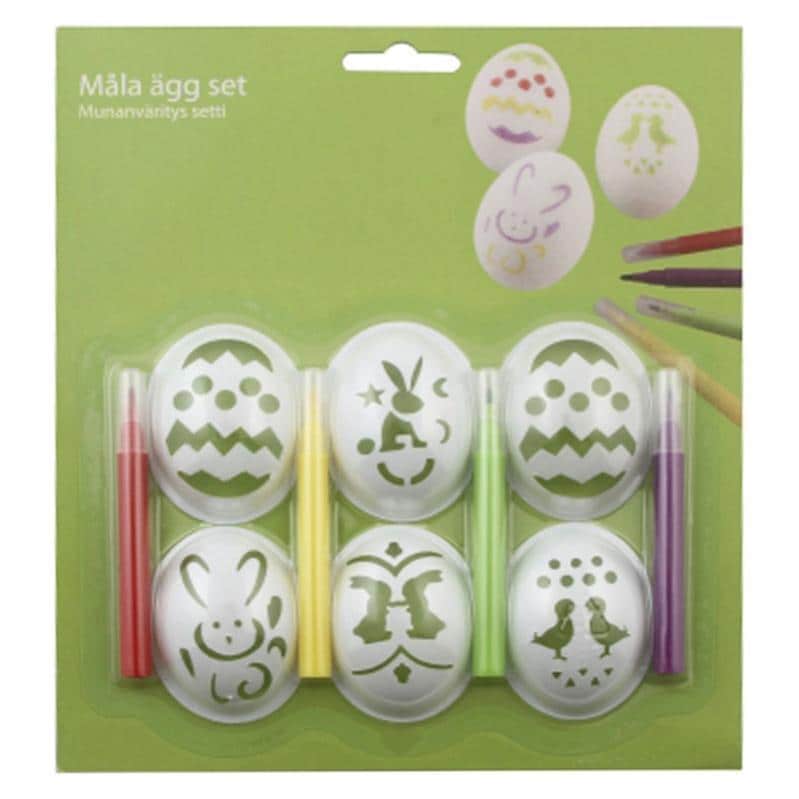 Æg malesæt med farveblyanter