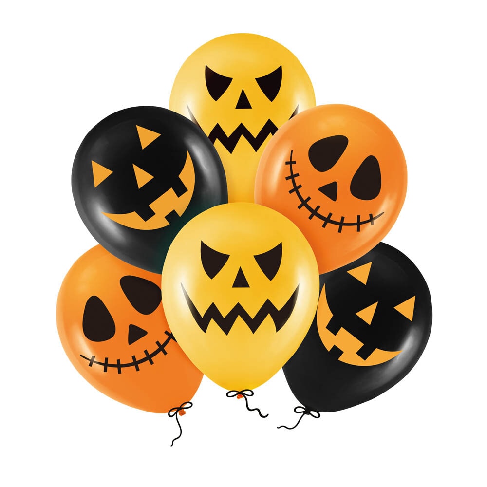Halloween Scary Pumpkin Ballonmix 6 stk