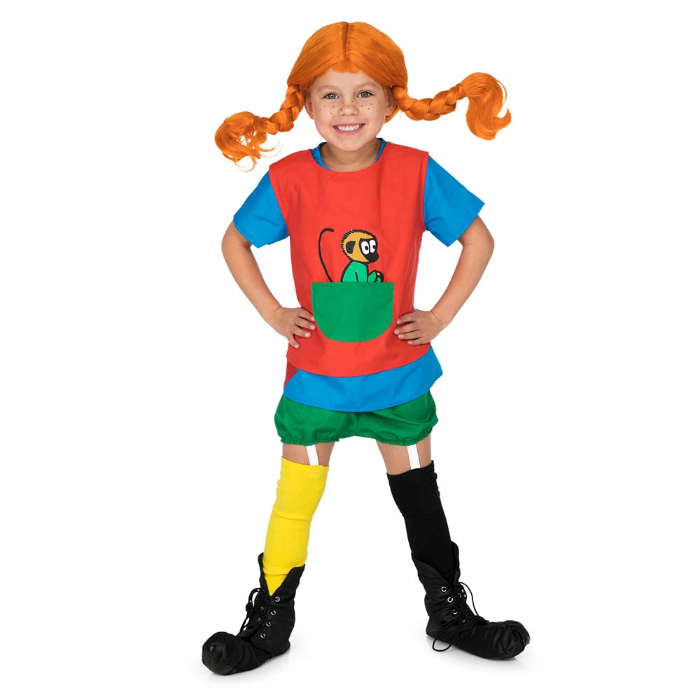 Pippi, kostume Børn 2-6 år