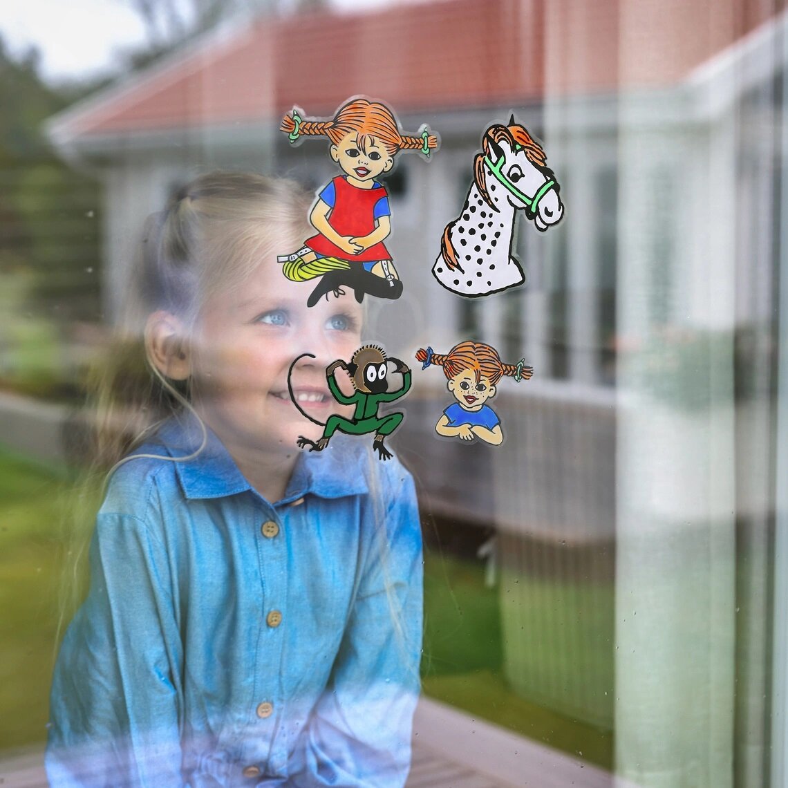Pippi Langstrømpe Vinduesmaling
