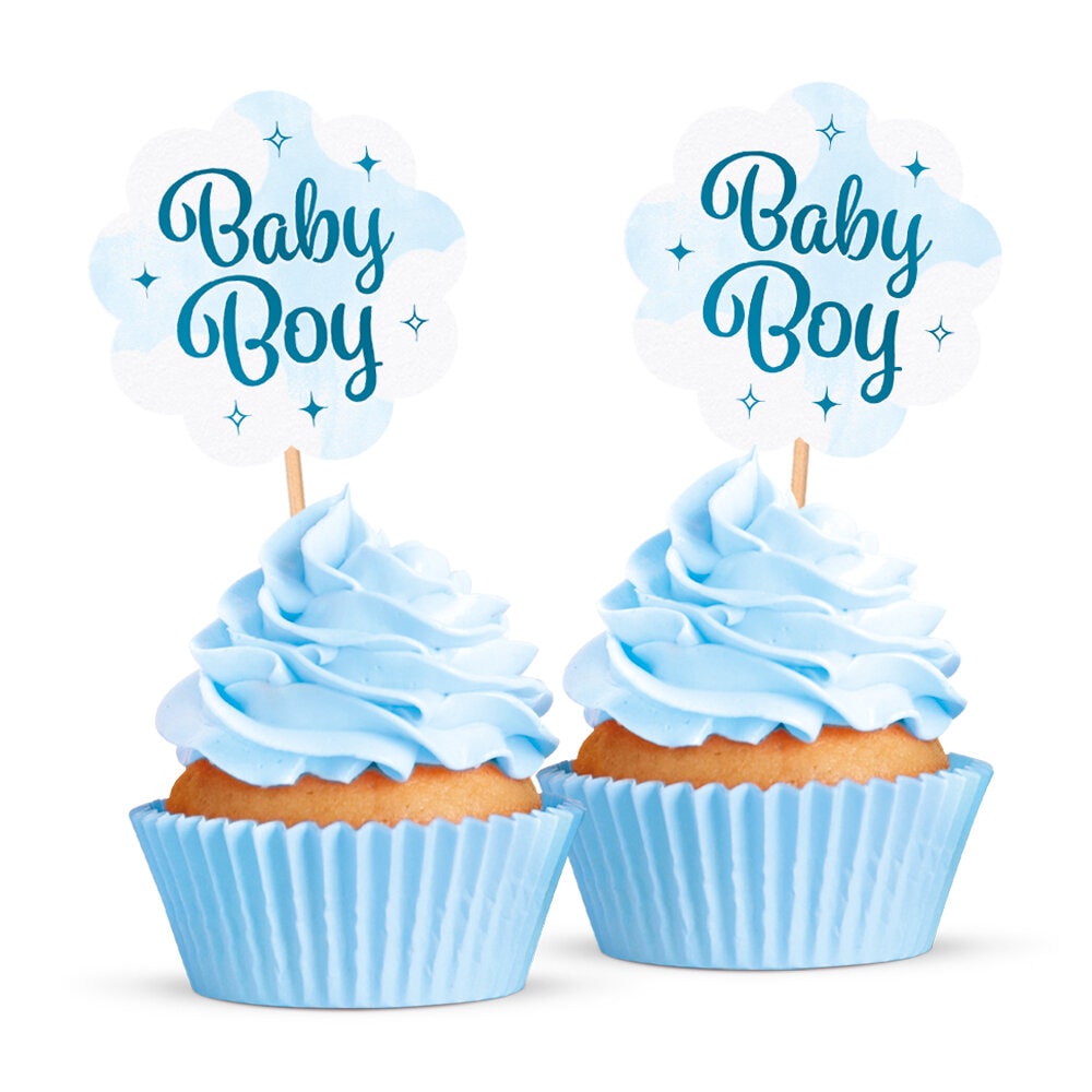 Baby Boy Muffindekorationer 12 stk