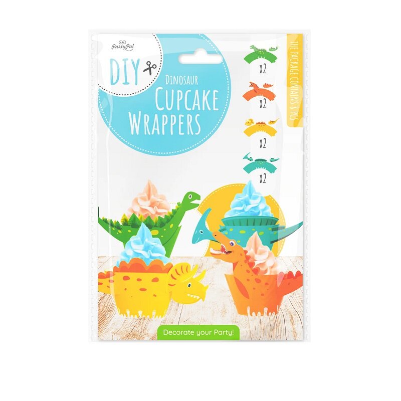 Dinosaur Cupcake wrappers 8 stk
