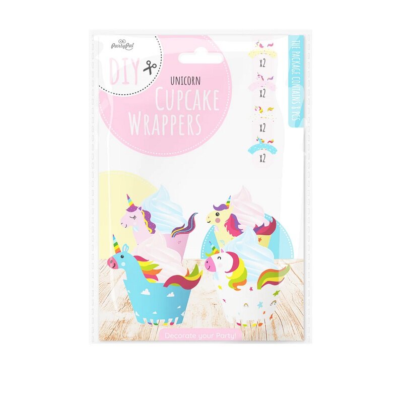 Enhjørning Cupcake wrappers 8 stk