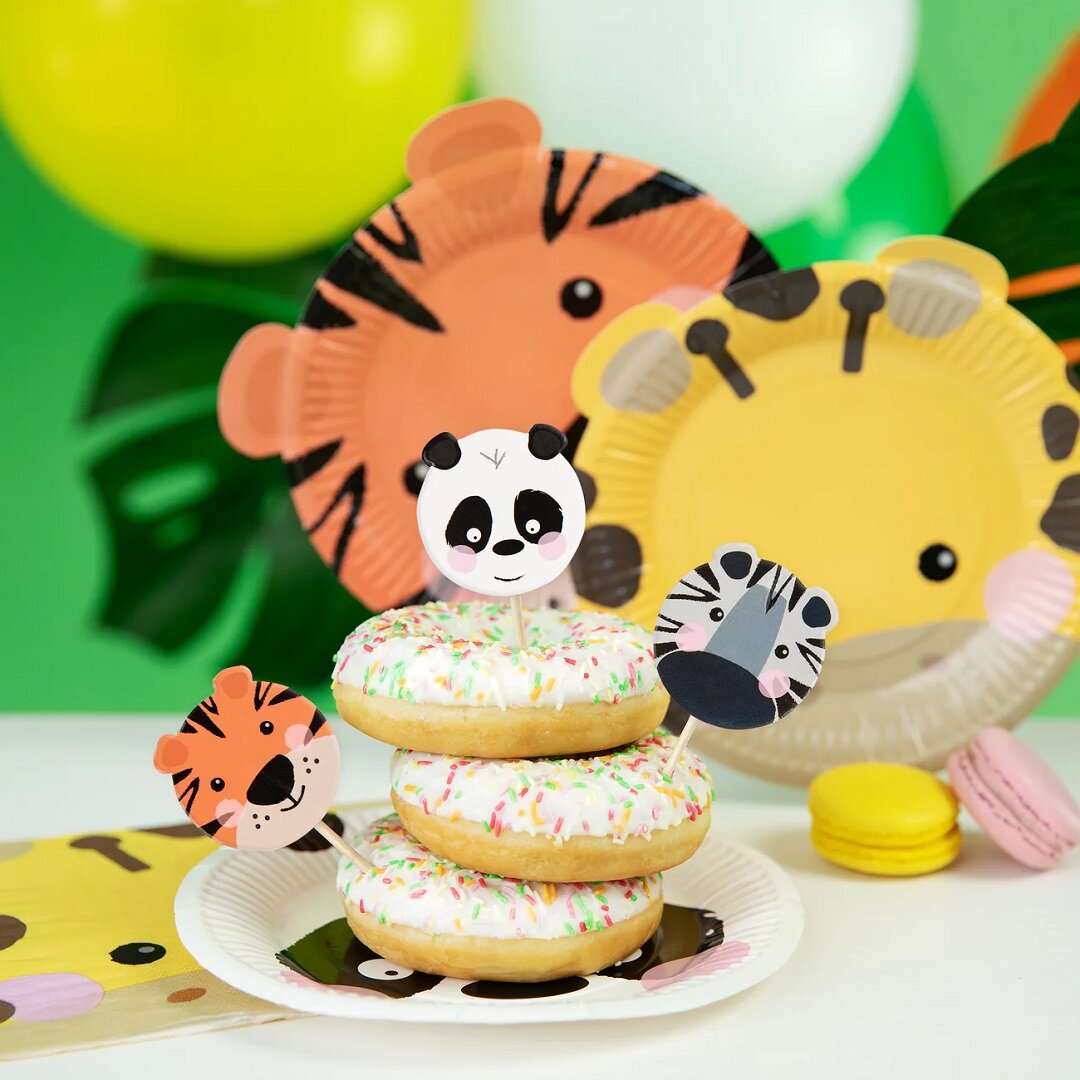 Safaridyr Cake Toppers 8 stk