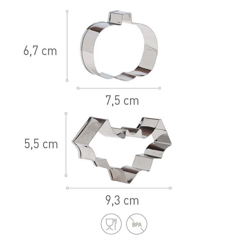 Kageudstikkere Halloween - Græskar & Flagermus – 2 stk