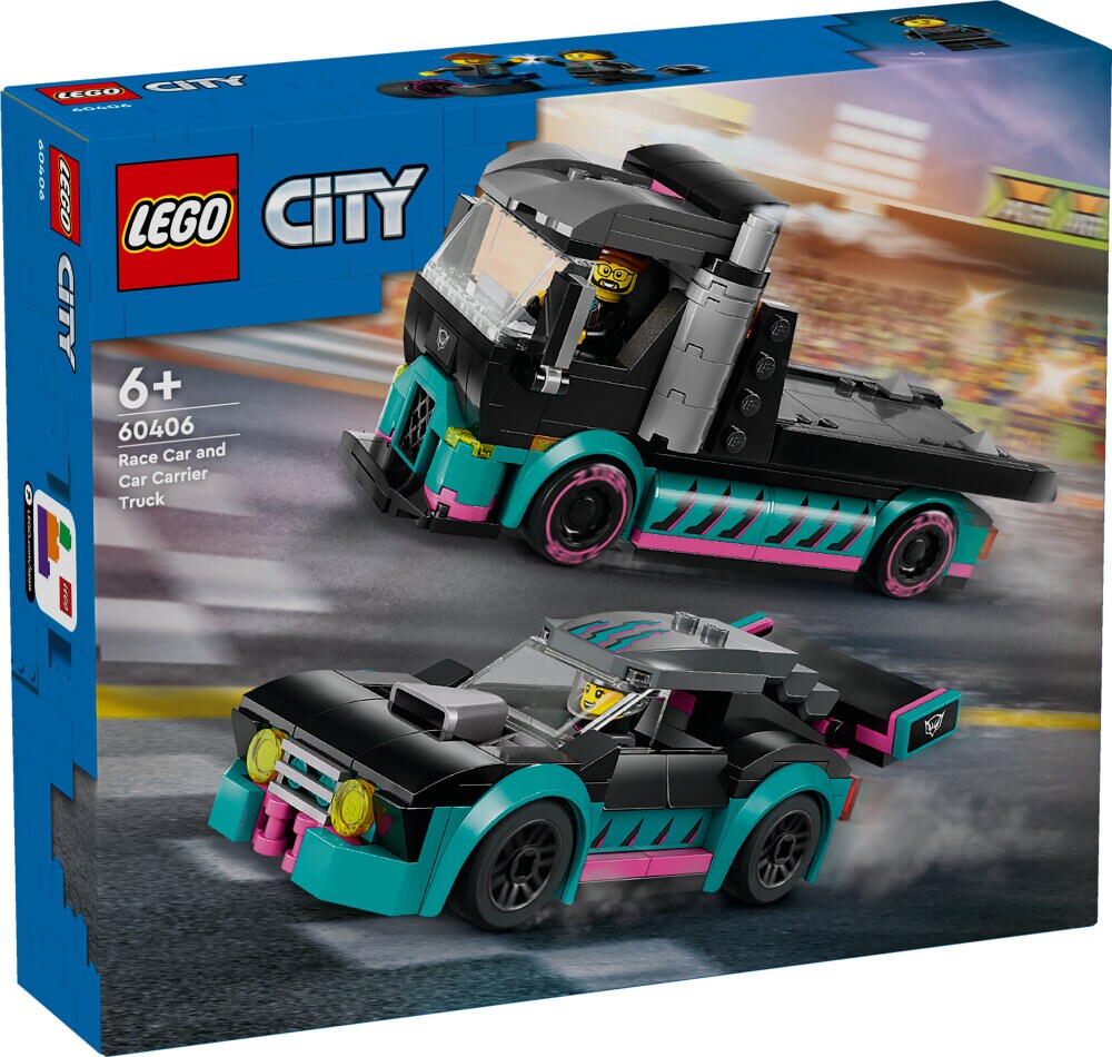 LEGO City - Racerbil og biltransporter 6+