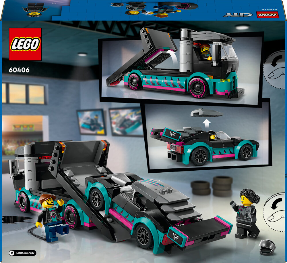 LEGO City - Racerbil og biltransporter 6+