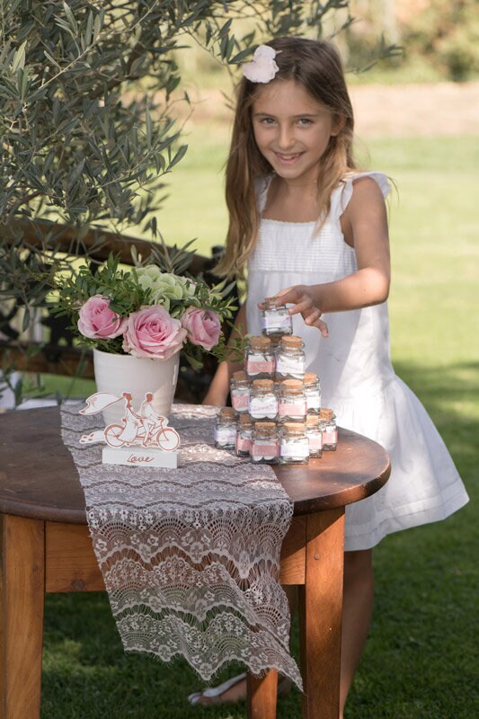 Firkantet glasflaske med kork 4 x 6 cm