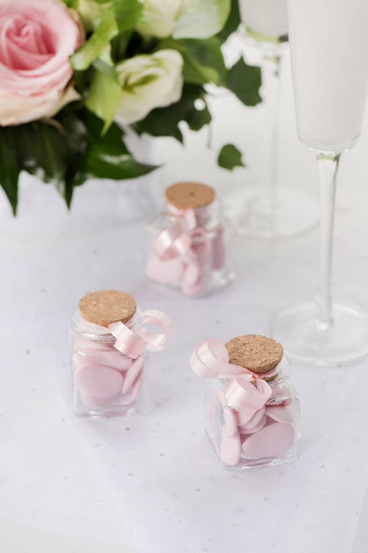 Firkantet glasflaske med kork 4 x 6 cm