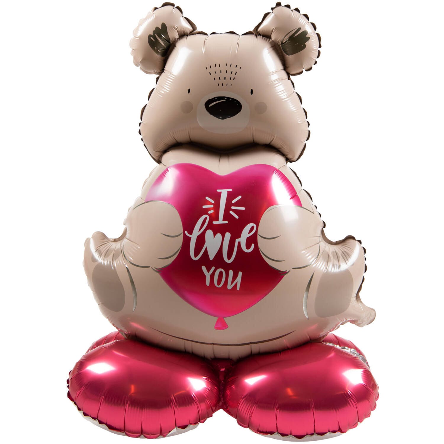 Folieballon Fritstående Teddybjørn ''I love You'' 66 cm