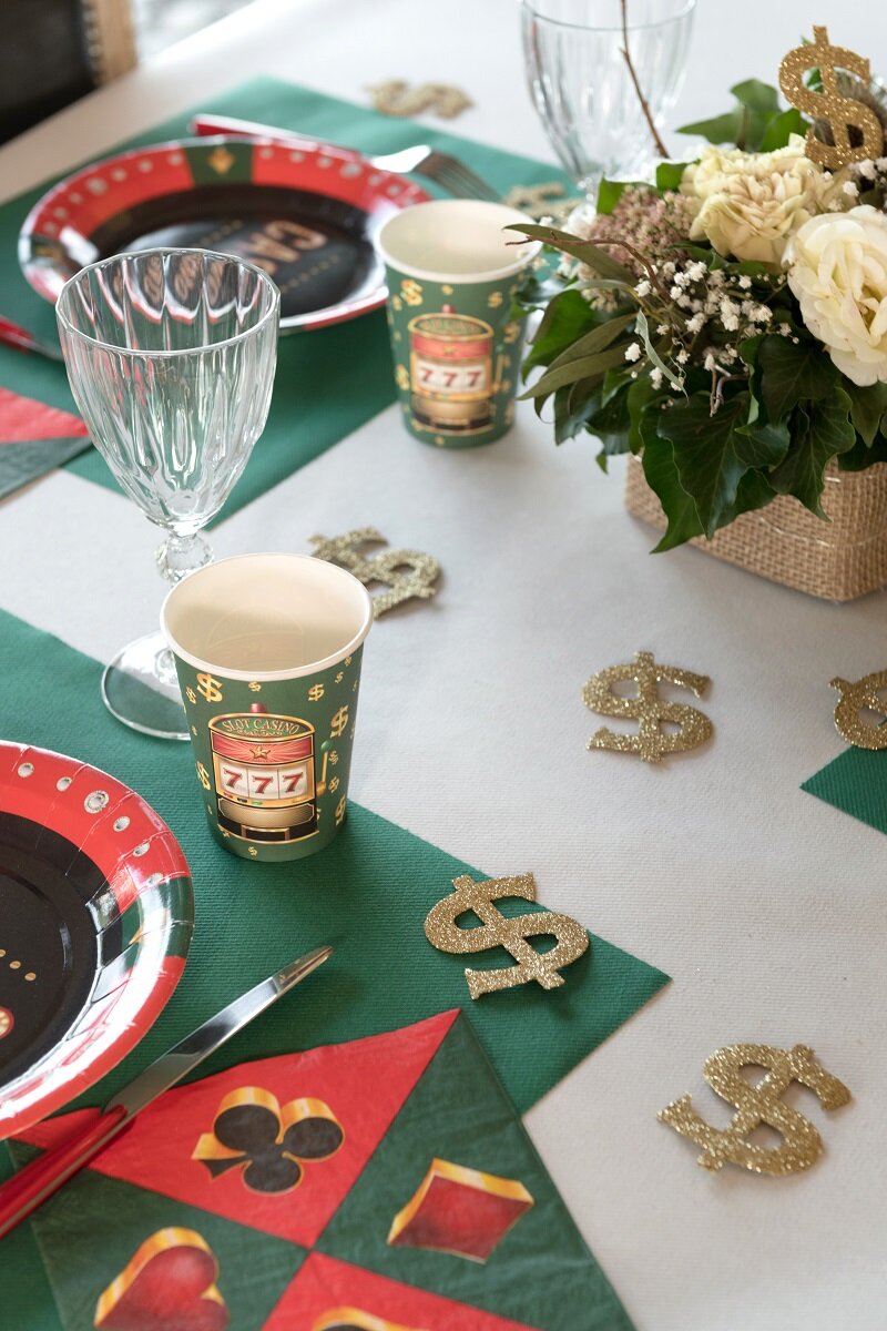 Guldglitrende Konfetti Dollartegn 6 stk