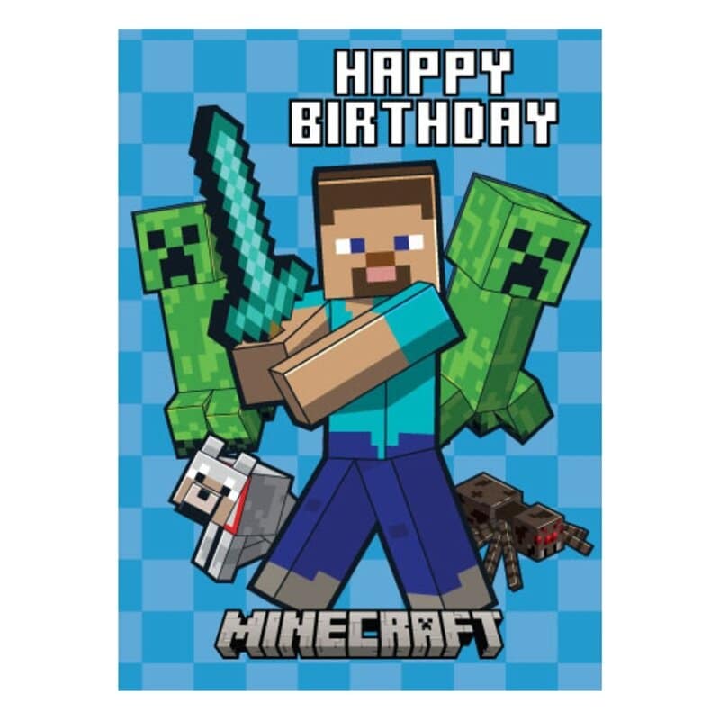 Minecraft Steve Fødselsdagskort