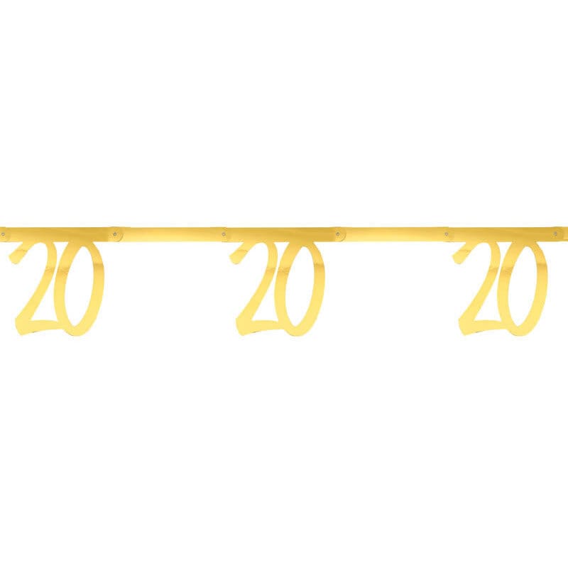 Guirlande i guld 20-årsfest 250 cm