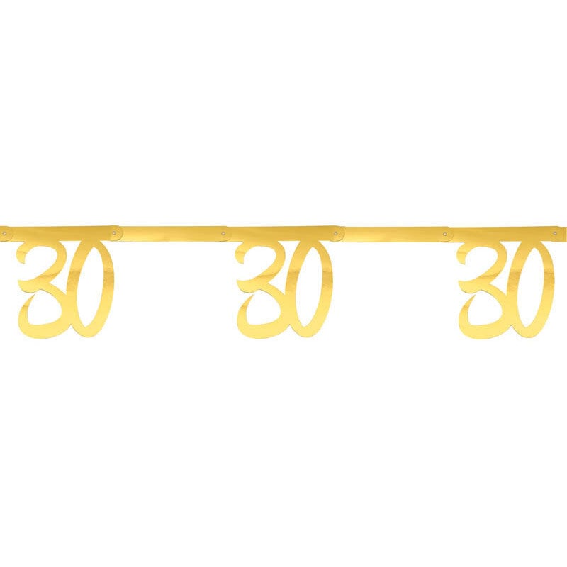 Guirlande i guld 30-årsfest 250 cm