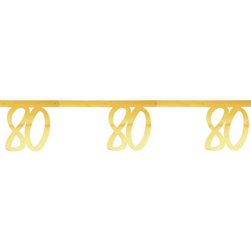 Guirlande i guld 80-årsfest 250 cm