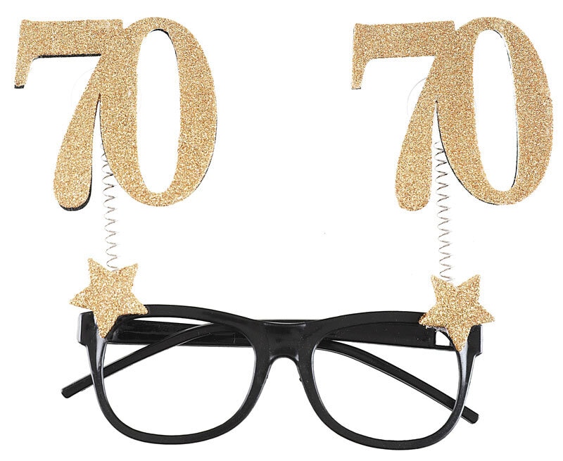 Partybriller Guldglitrende 70 år