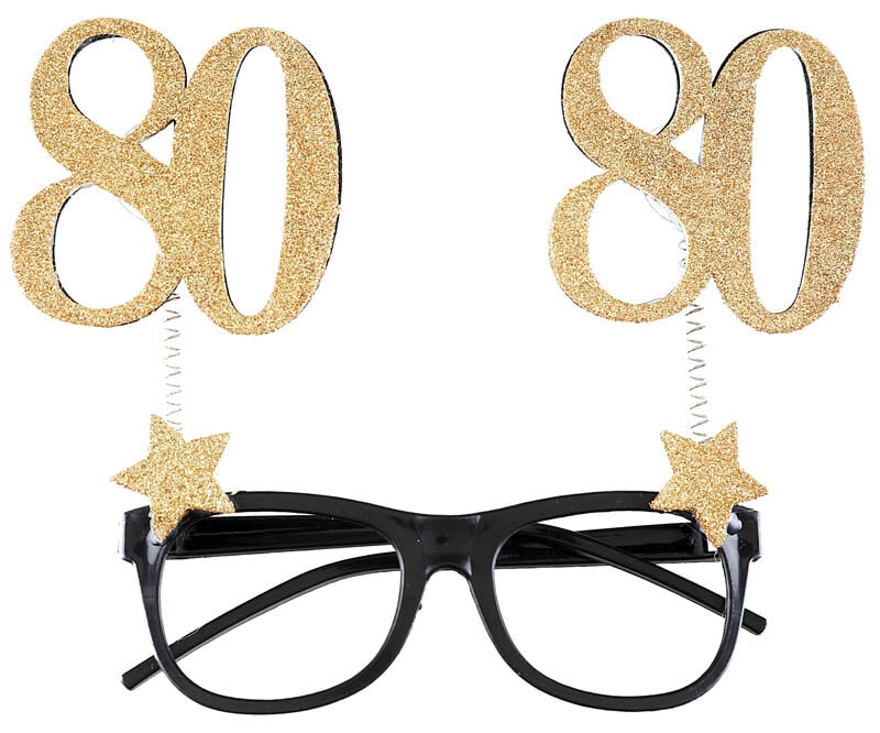 Partybriller Guldglitrende 80 år