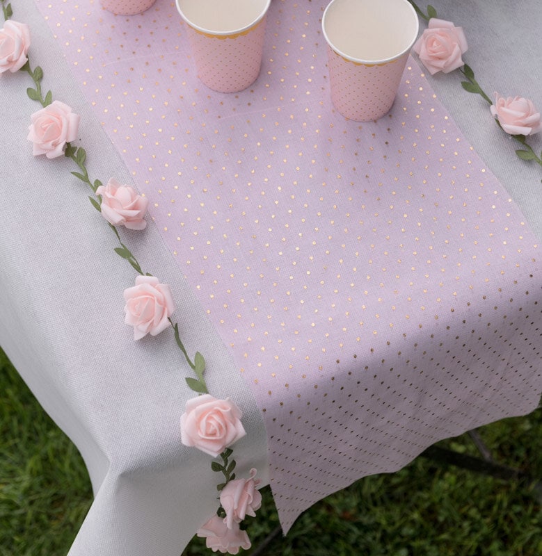 Guirlande med lyserøde roser 120 cm