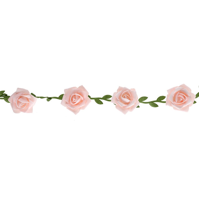 Guirlande med lyserøde roser 120 cm