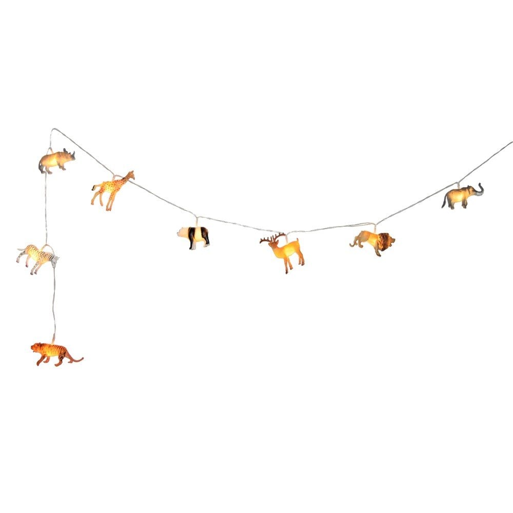 LED-lyskæde med safaridyr