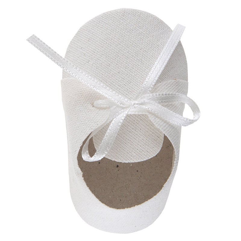 Babyshower - Gaveæsker hvide sko 4 stk.