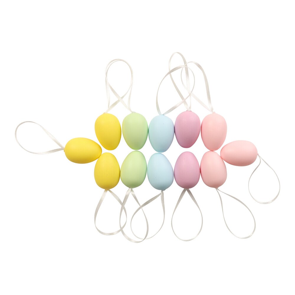 Påskedekoration - Æg i pastelfarver 12-pak