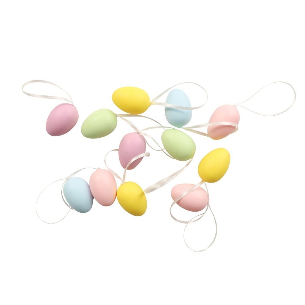 Påskedekoration - Æg i pastelfarver 12-pak