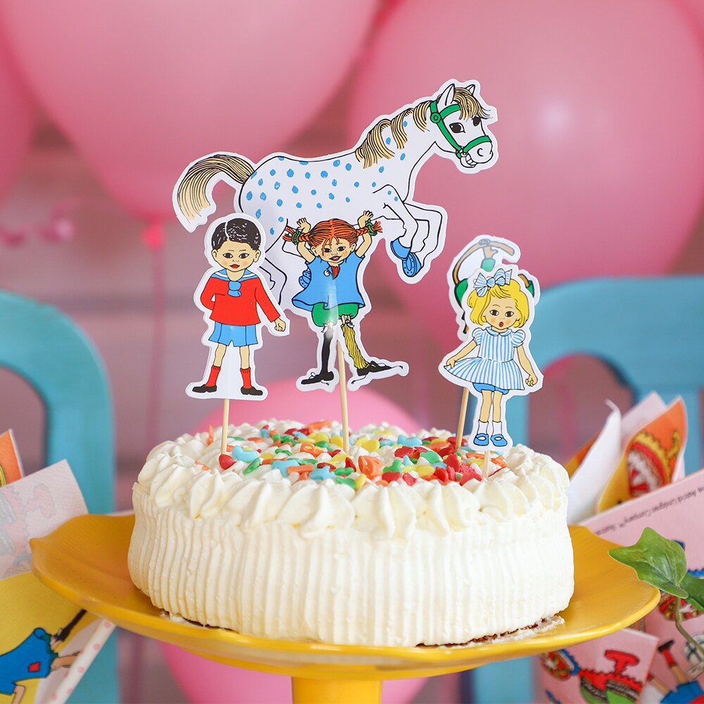 Pippi Langstrømpe - Cake Toppers 4 stk