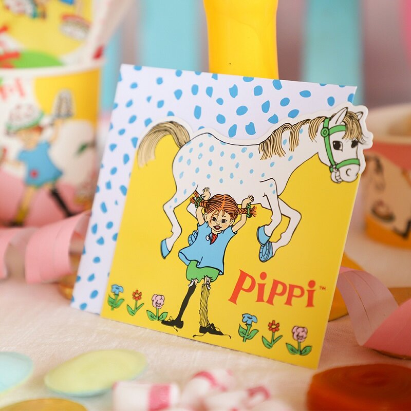 Pippi Langstrømpe Invitationer 8 stk