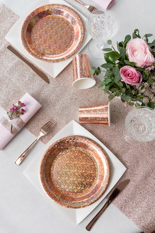 Holografiske Rosaguld Papkrus 10 stk