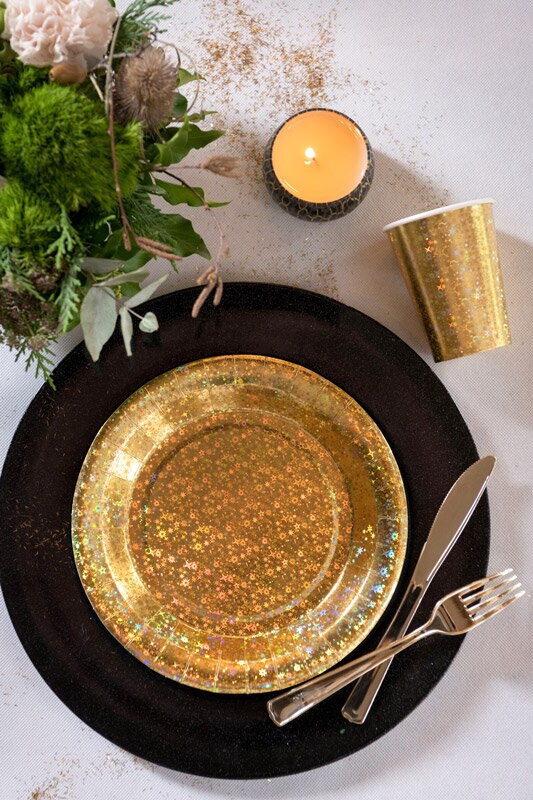 Holografisk guld - Papkrus 10 stk