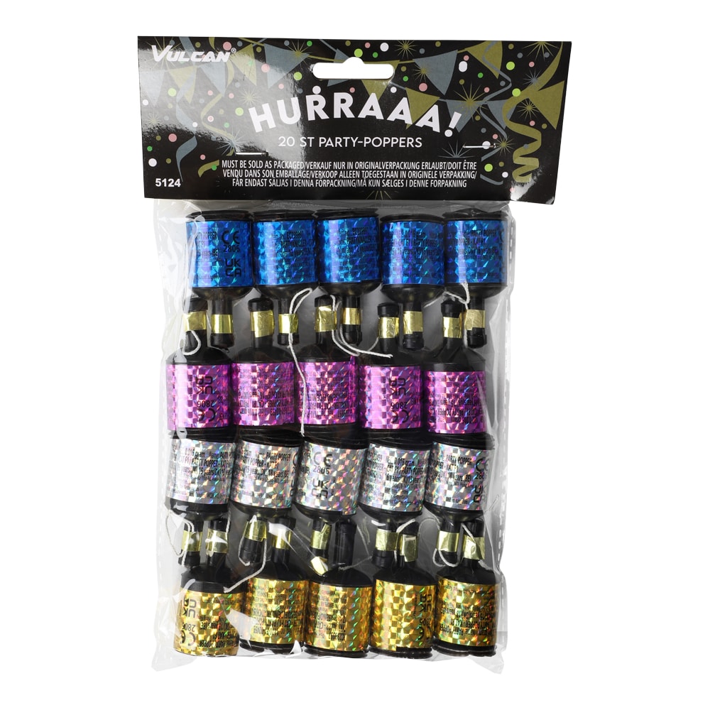 Party Poppers Mix 20 stk
