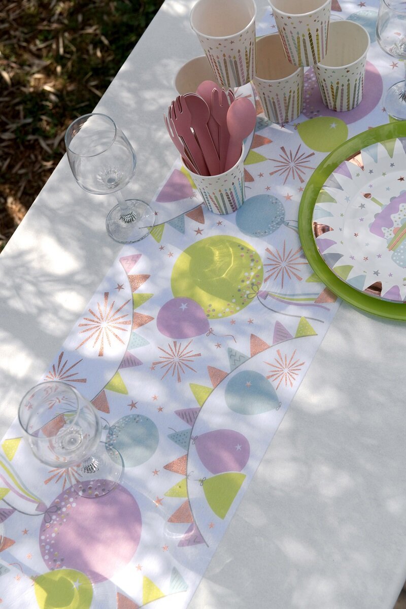 Fødselsdagskage Rosaguld - Bordløber 3 meter