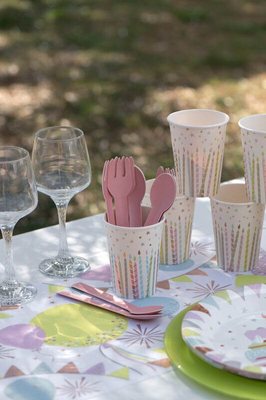 Fødselsdagskage Rosaguld - Papkrus 10 stk