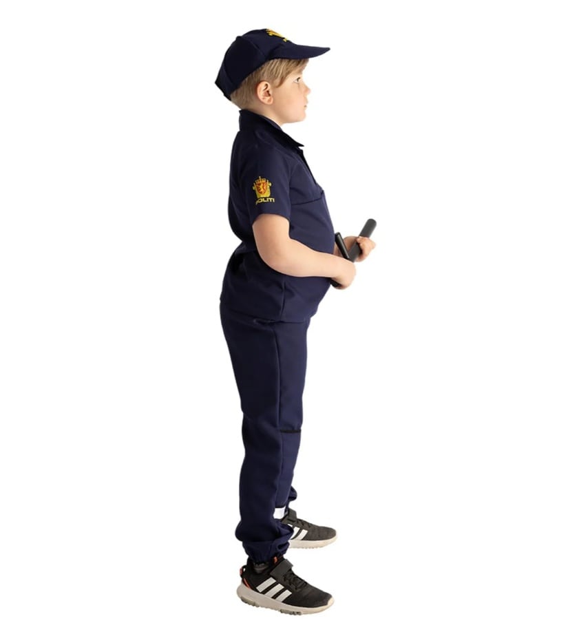 Norsk Politi Kostume Børn 3-8 år