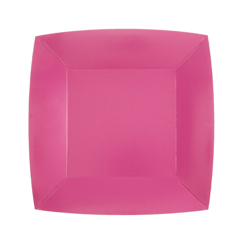 Paptallerkner 18 cm - Pink 10 stk