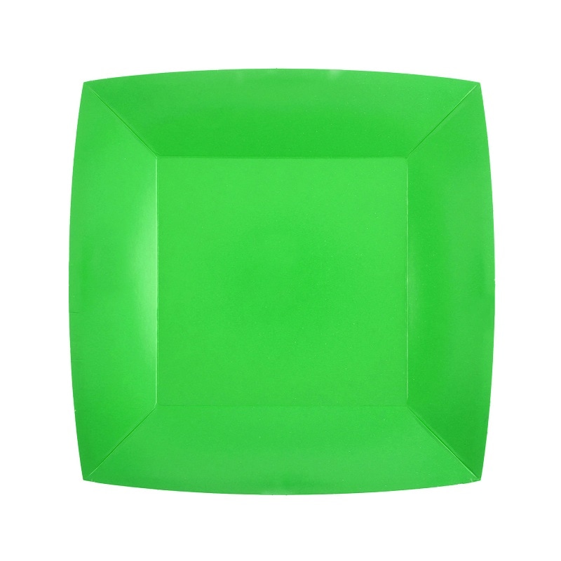 Paptallerkner 18 cm - Grøn 10 stk