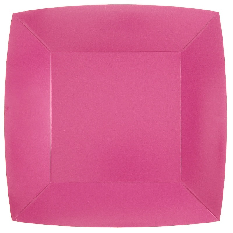 Paptallerkner 23 cm - Pink 10 stk
