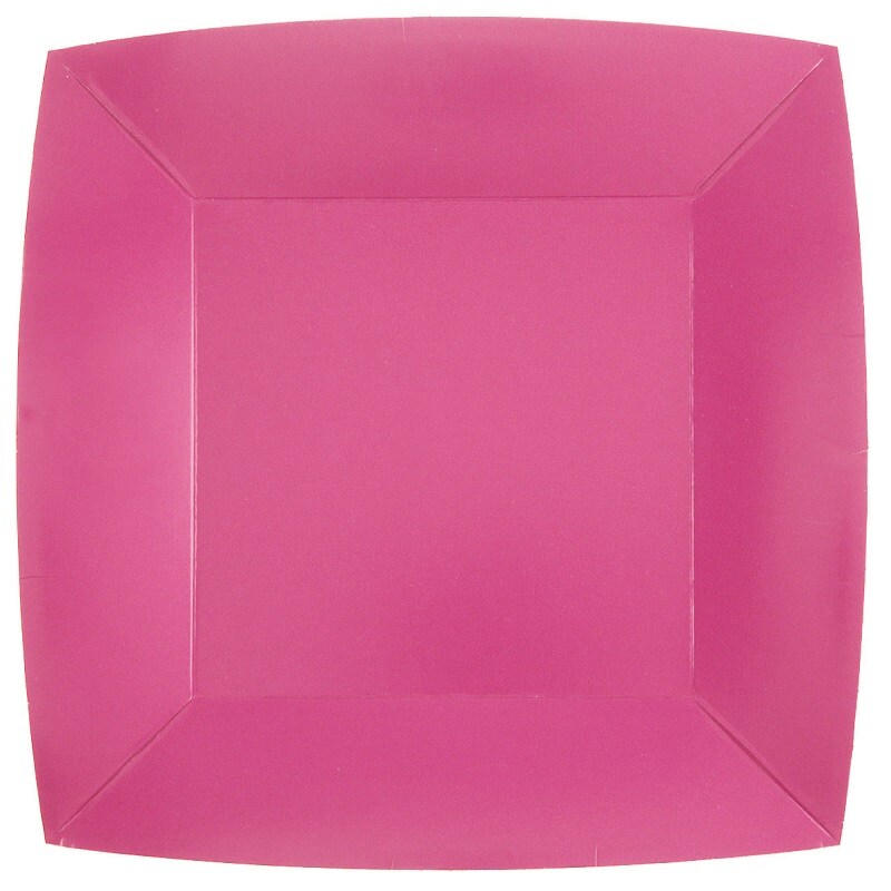 Paptallerkner 23 cm - Pink 10 stk