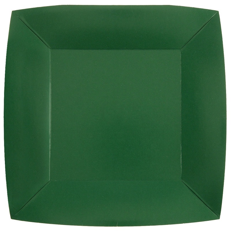 Paptallerkner 23 cm - Mørkegrøn 10 stk