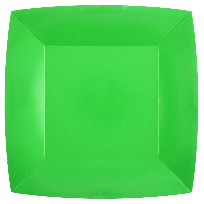 Paptallerkner 23 cm - Grøn 10 stk
