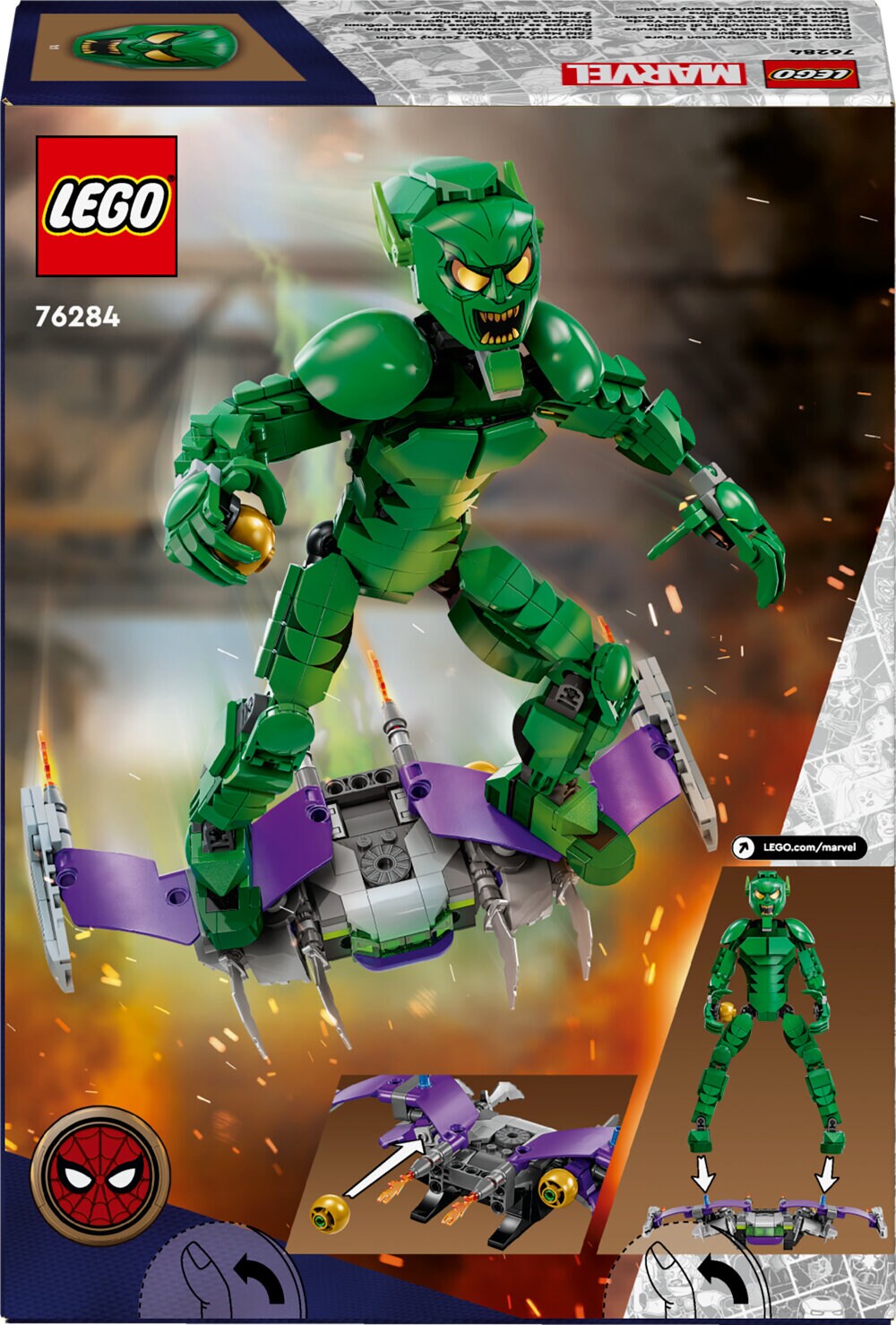 LEGO Marvel - Byg selv-figur af Green Goblin 8+