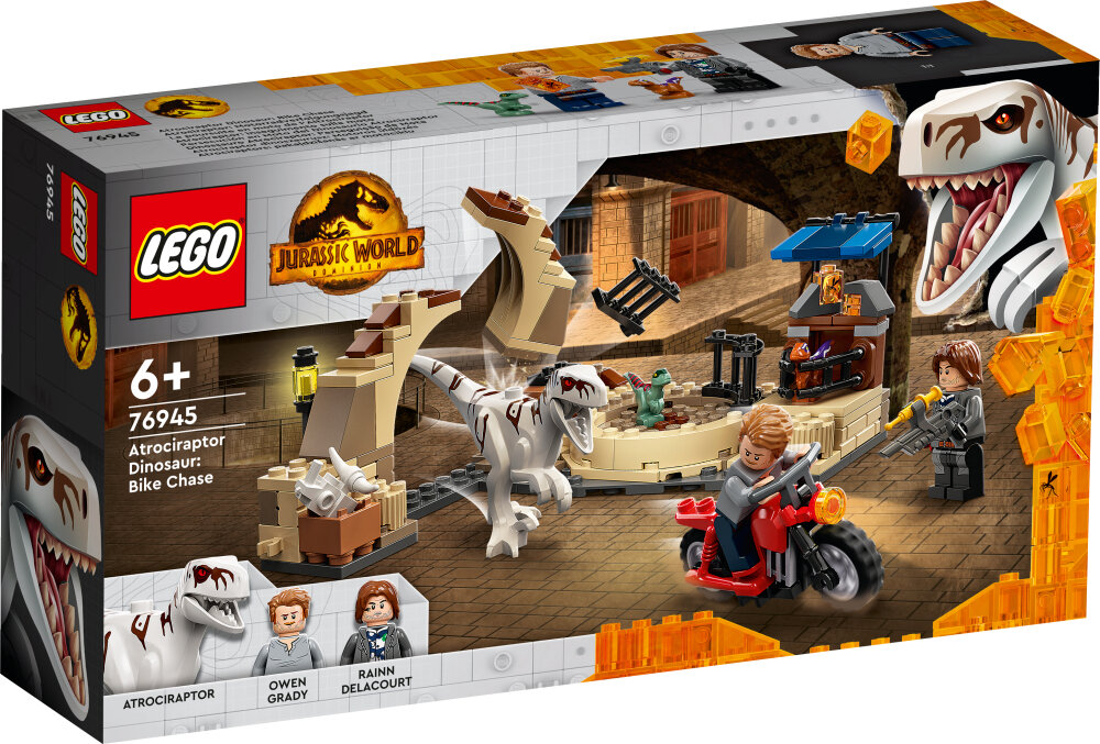 LEGO Jurassic World - Atrociraptor-dinosaur: motorcykeljagt 6+
