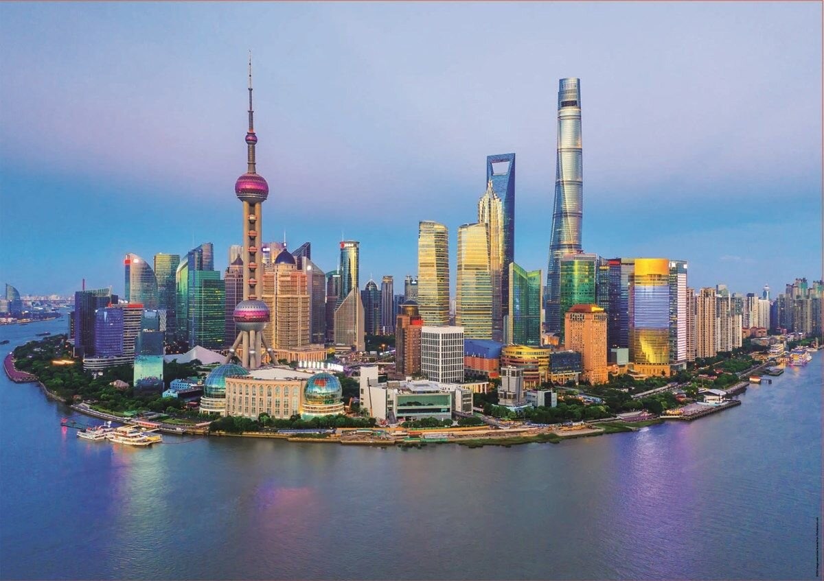 Educa Puslespil - Shanghai Skyline at sunset 1000 brikker