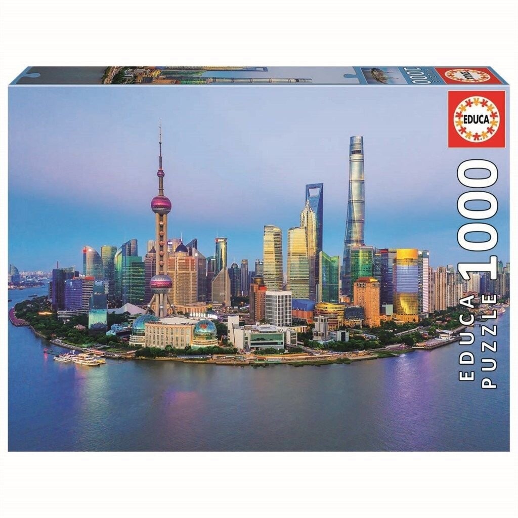 Educa Puslespil - Shanghai Skyline at sunset 1000 brikker