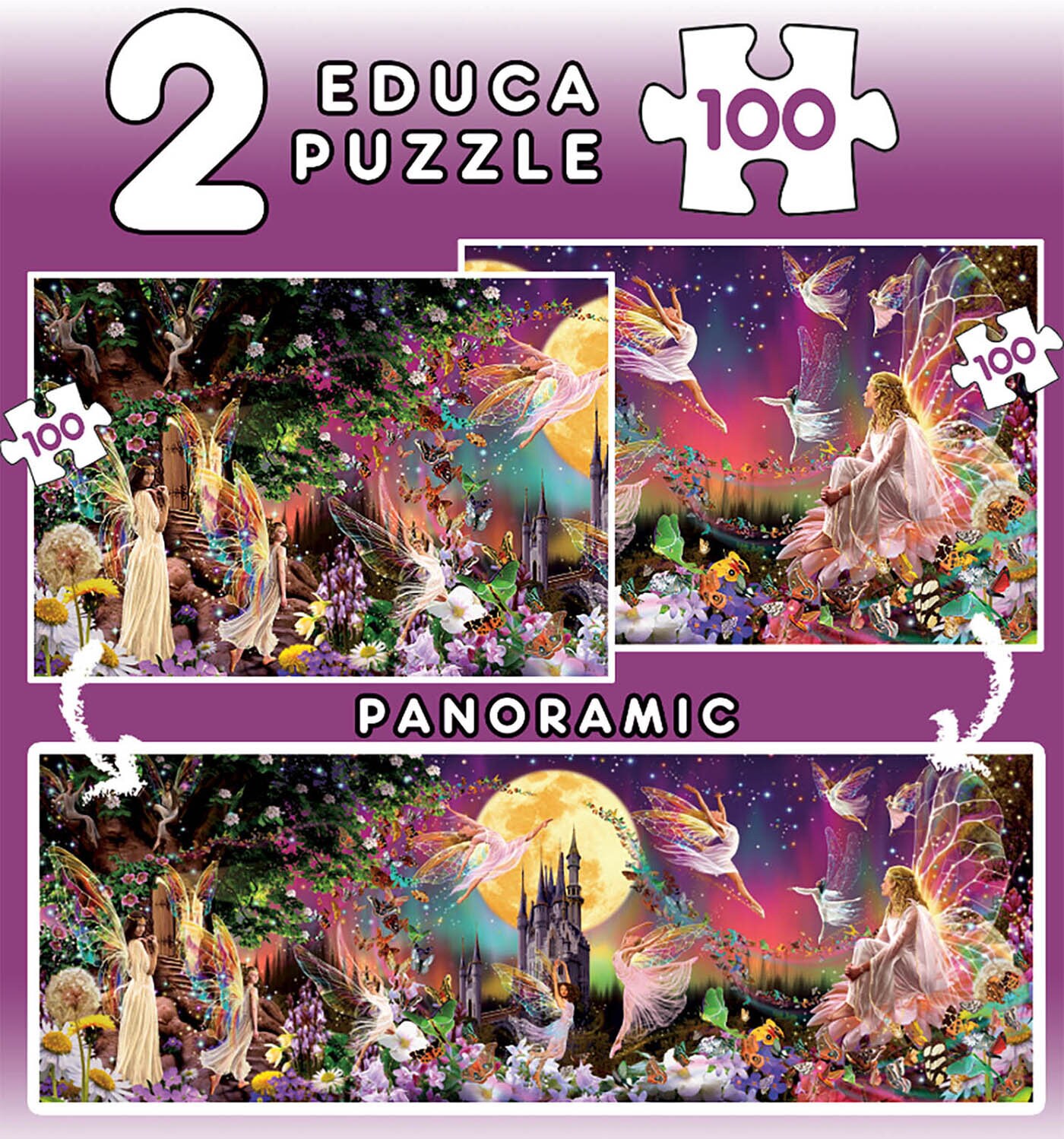 Educa Puslespil, Fairy Triptych 2x100 brikker